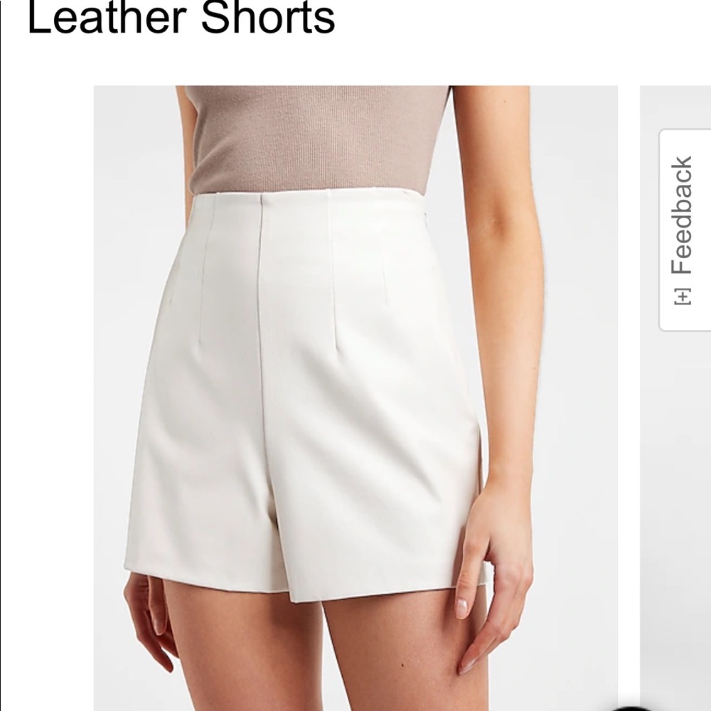 Super High Waisted Faux Leather Shorts - Swan - Size 8 New with Tags